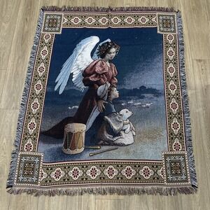 American Weavers‎ Christmas Little Drummer Boy Angel Throw Blanket Holiday 61x51